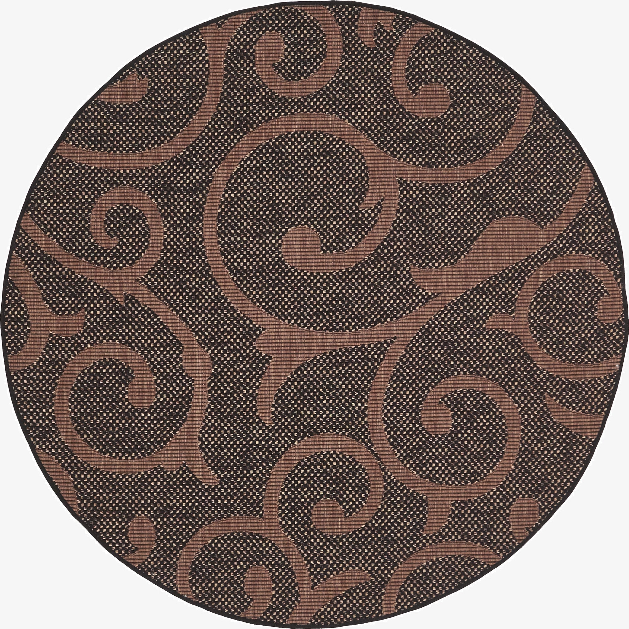  6' x 6'  Washable Botanical Indoor / Outdoor Round Rug