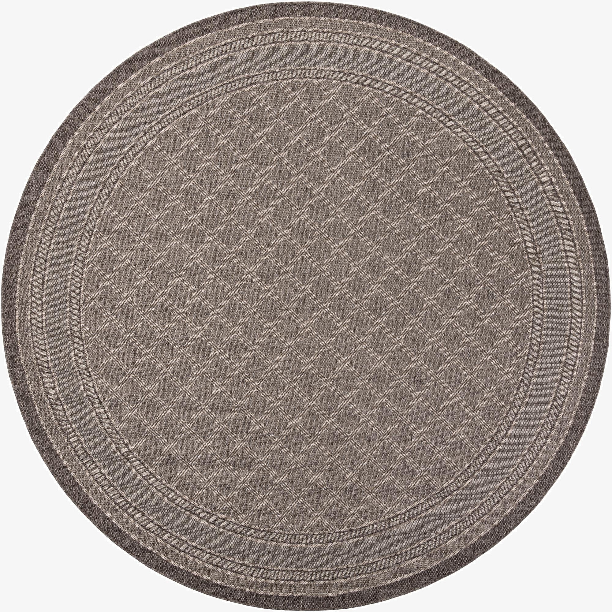  10' x 10'  Washable Lattice Indoor / Outdoor Round Rug