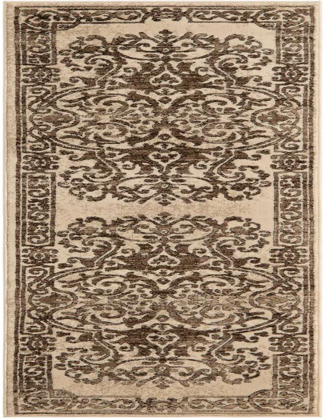 A 6 ft runner rug featuring a traditional floral and medallion pattern in shades of brown and tan.
