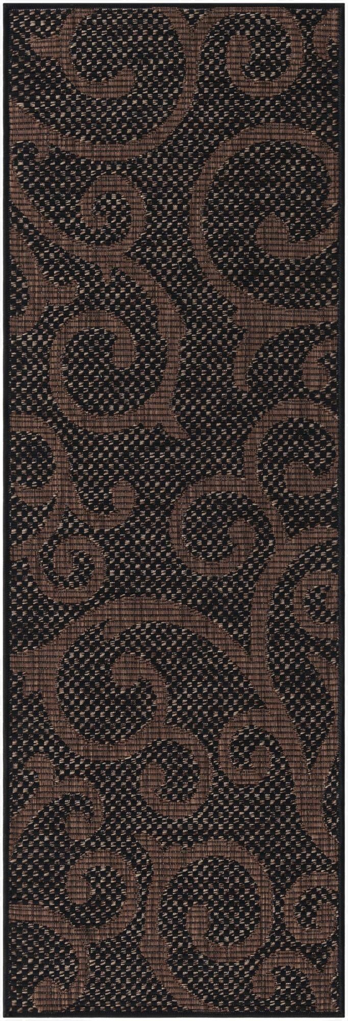  2' x 6'  Washable Botanical Indoor / Outdoor Runner Rug