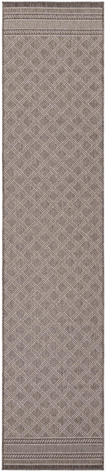  2' 7 x 12'  Washable Lattice Indoor / Outdoor Runner Rug