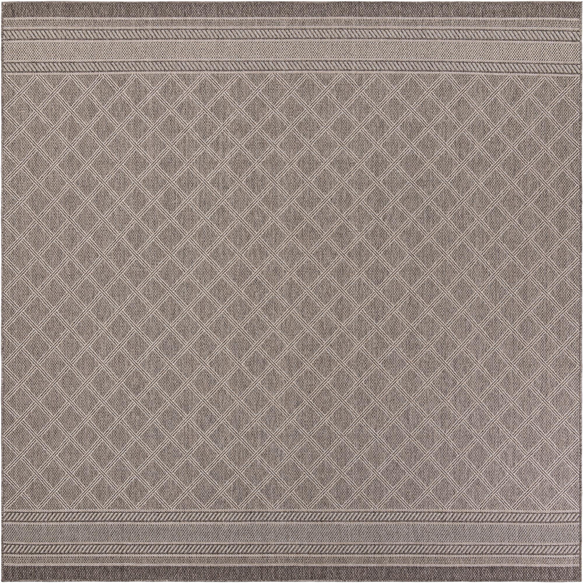 Primary image  10' x 10'  Washable Lattice Indoor / Outdoor Square Rug