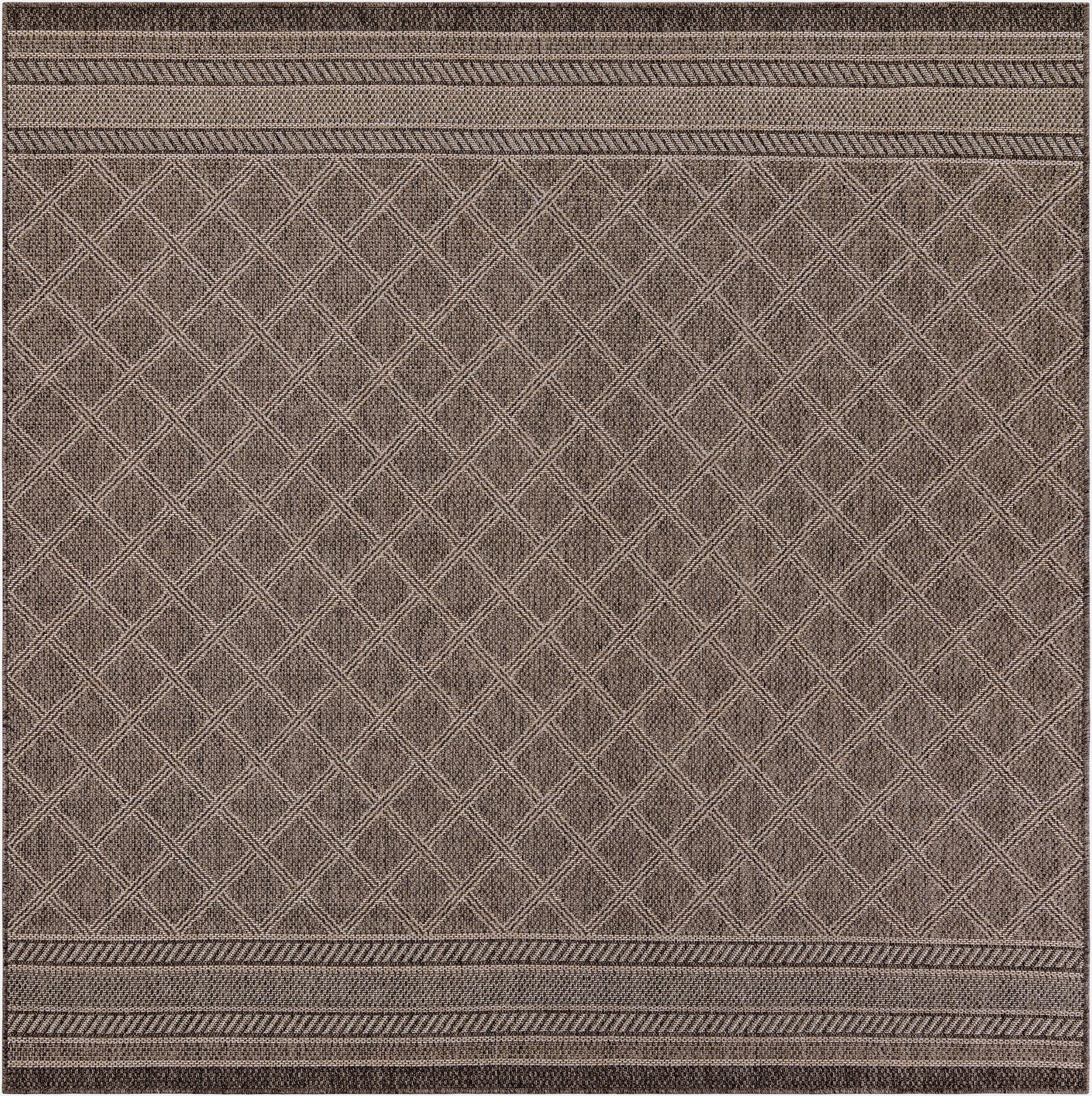  7' 10 x 7' 10  Washable Lattice Indoor / Outdoor Square Rug