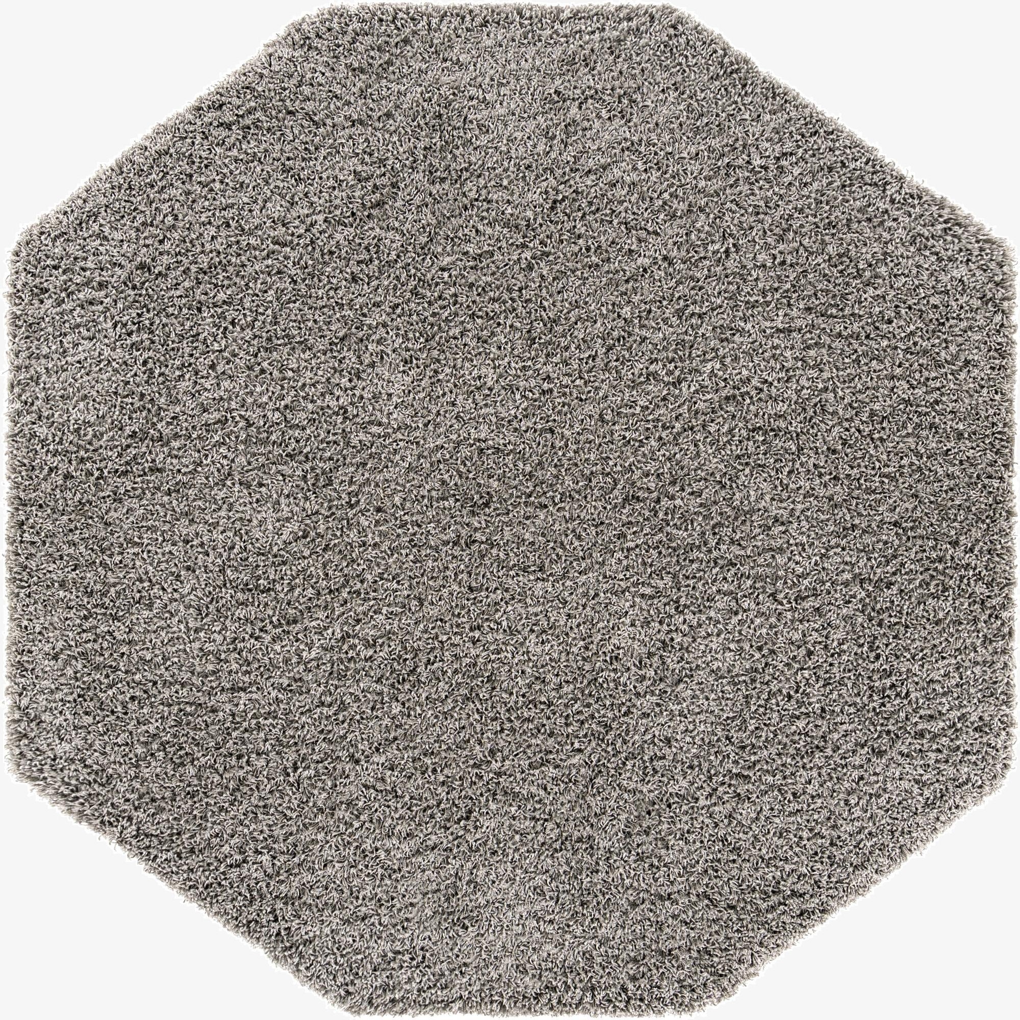  6' x 6' Solid Shag Octagon Rug