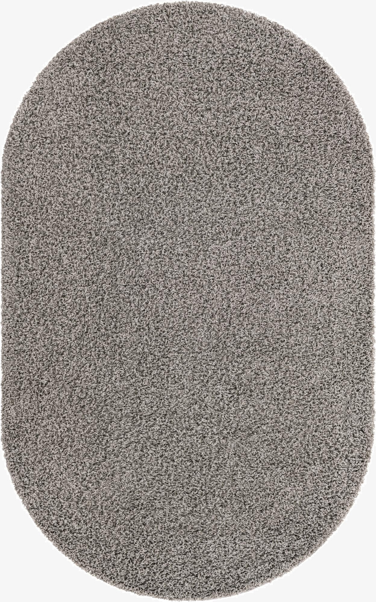  5' 3 x 8' Solid Shag Oval Rug