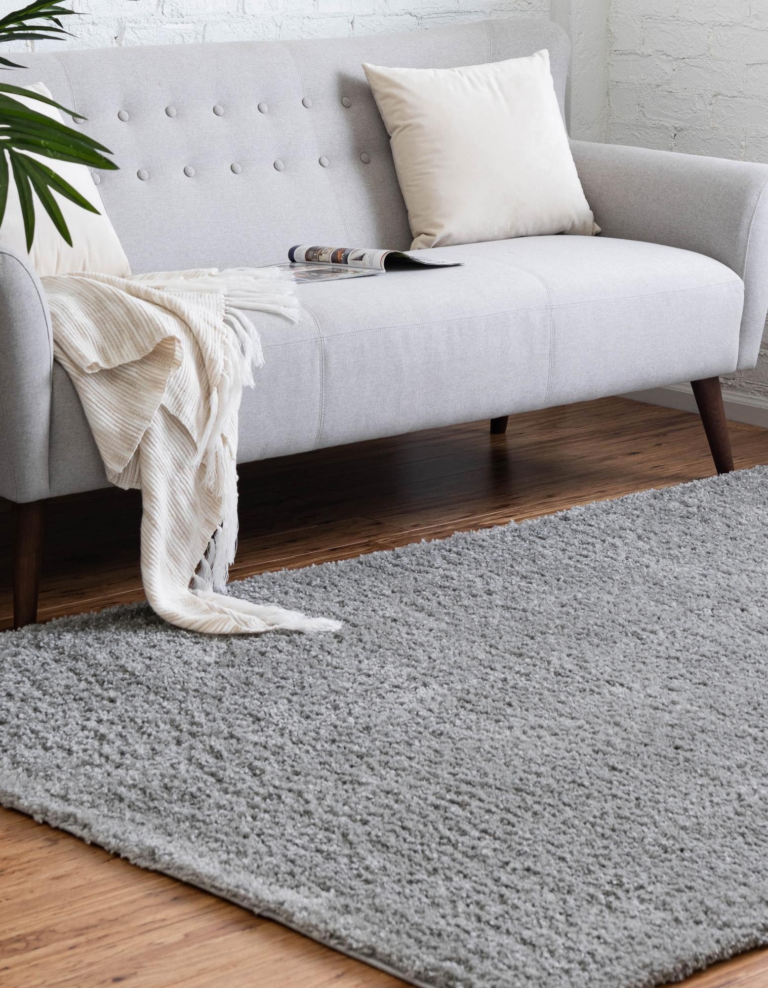 Cloud Gray 9' x 12' 2 Soft Solid Shag Rug | Rugs.com