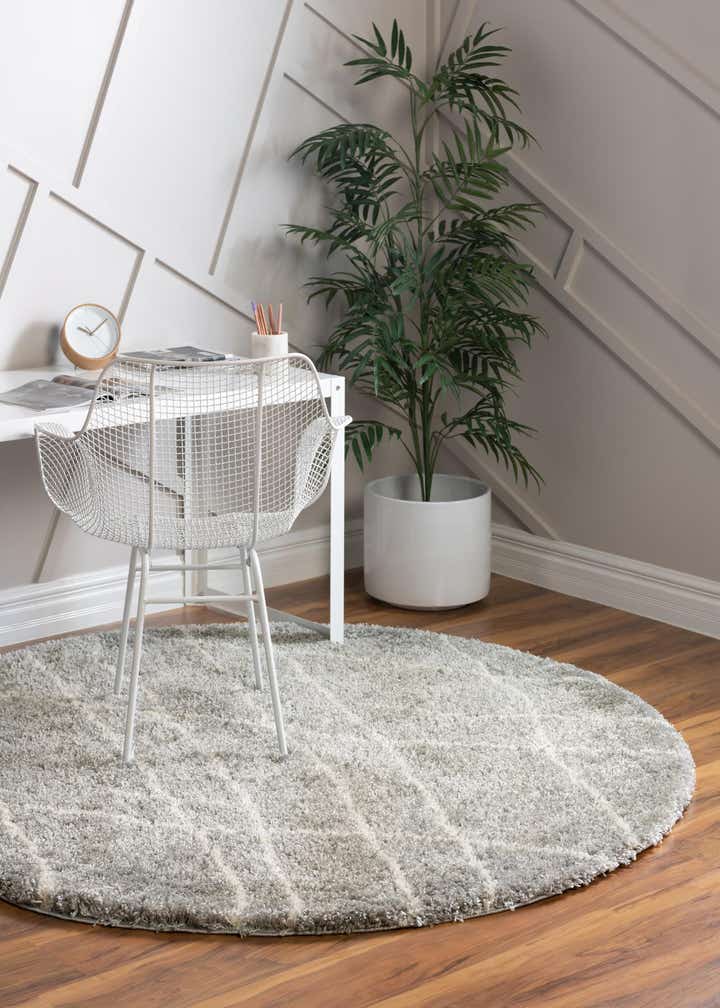 Cloud Gray 6' x 6' Soft Touch Shag Round Rug | Rugs.com