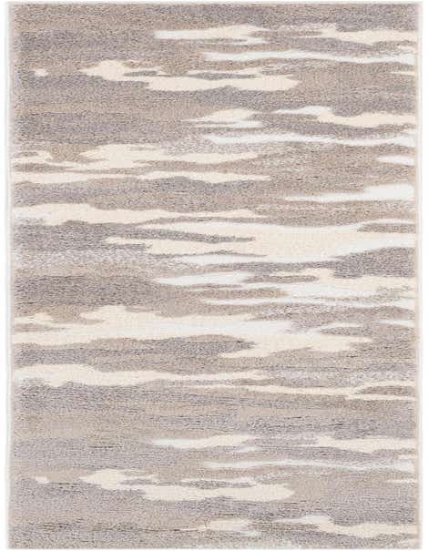 A gray and silver modern abstract runner rug with a textured pile, ideal for hallways.