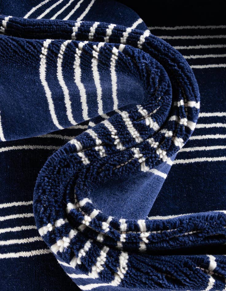 Detail image of  5' 1 x 5' 1 Jill Zarin Striped Wool Square Rug