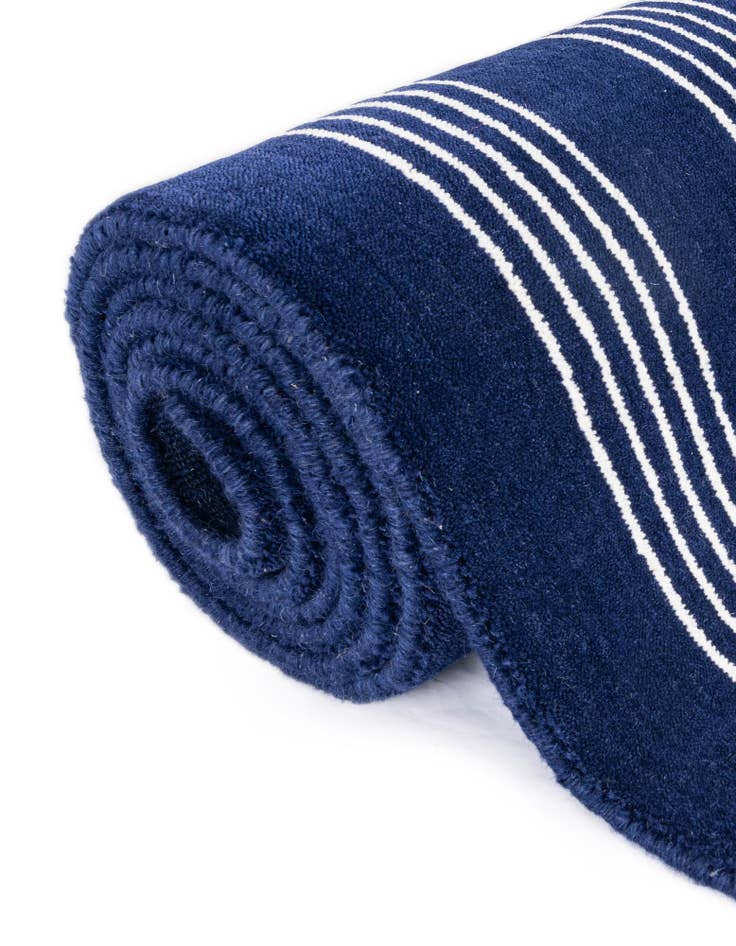 Detail image of  5' 1 x 5' 1 Jill Zarin Striped Wool Square Rug