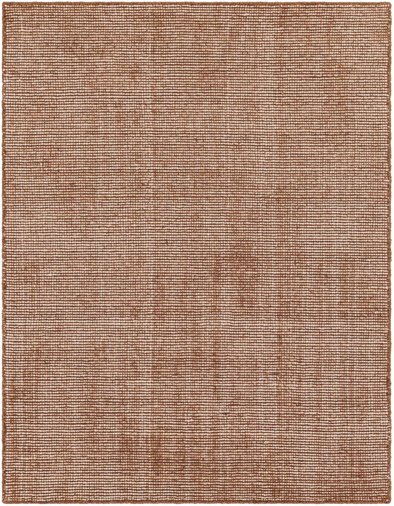 A 3x5 rectangular cocoa bean brown wool rug with a modern textured pile, suitable for indoor spaces.