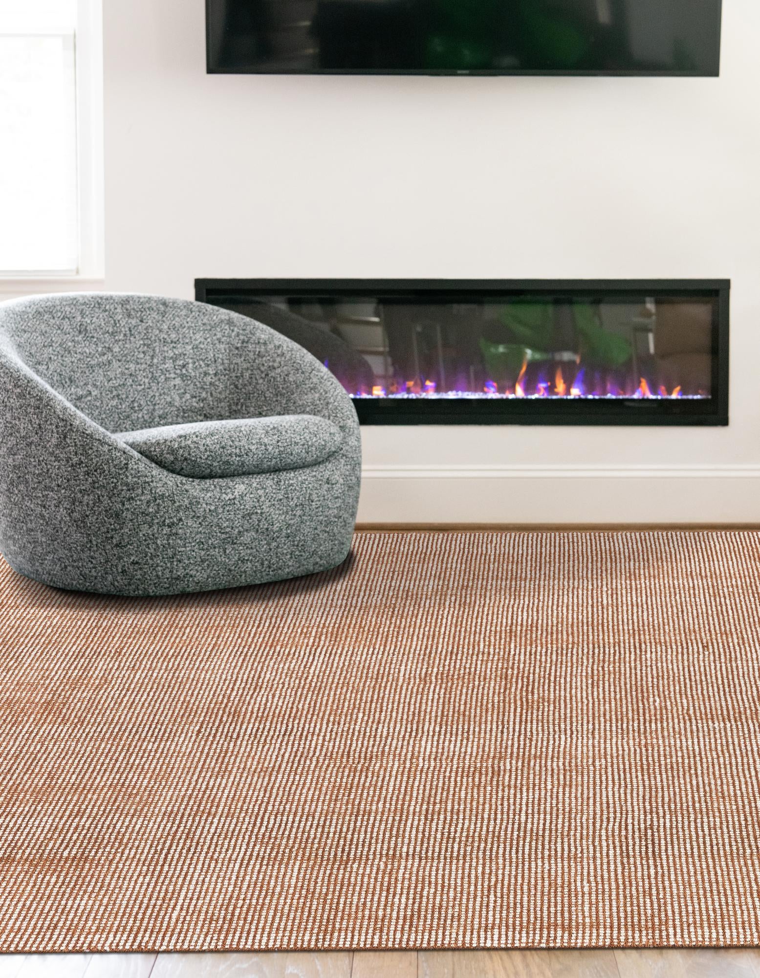 Cocoa Bean Brown 5' 1 x 8' Hand Woven Jill Zarin English Manor Wool Rug ...