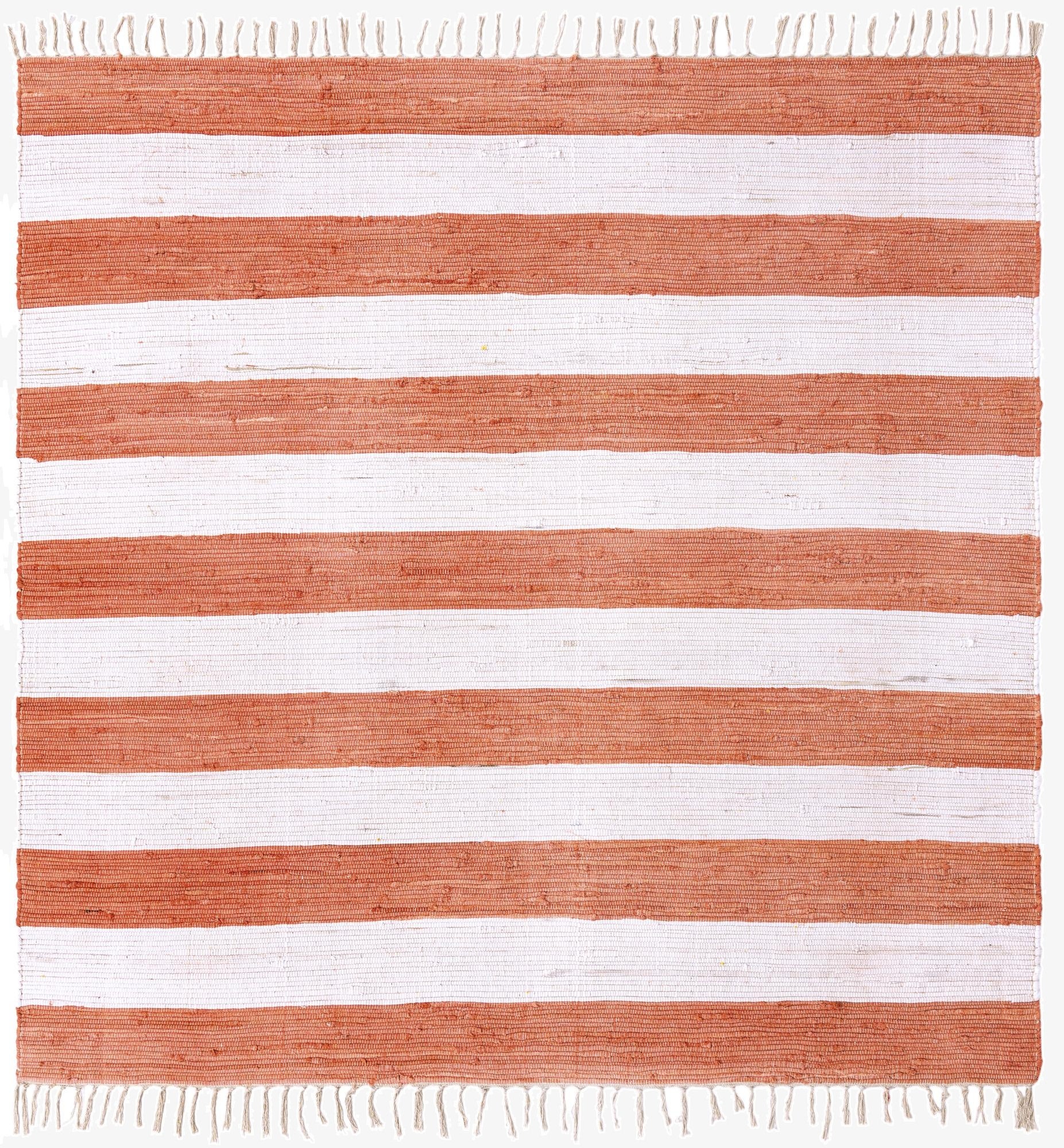  7' 10 x 7' 10  Hand Woven Chindi Rag Square Rug