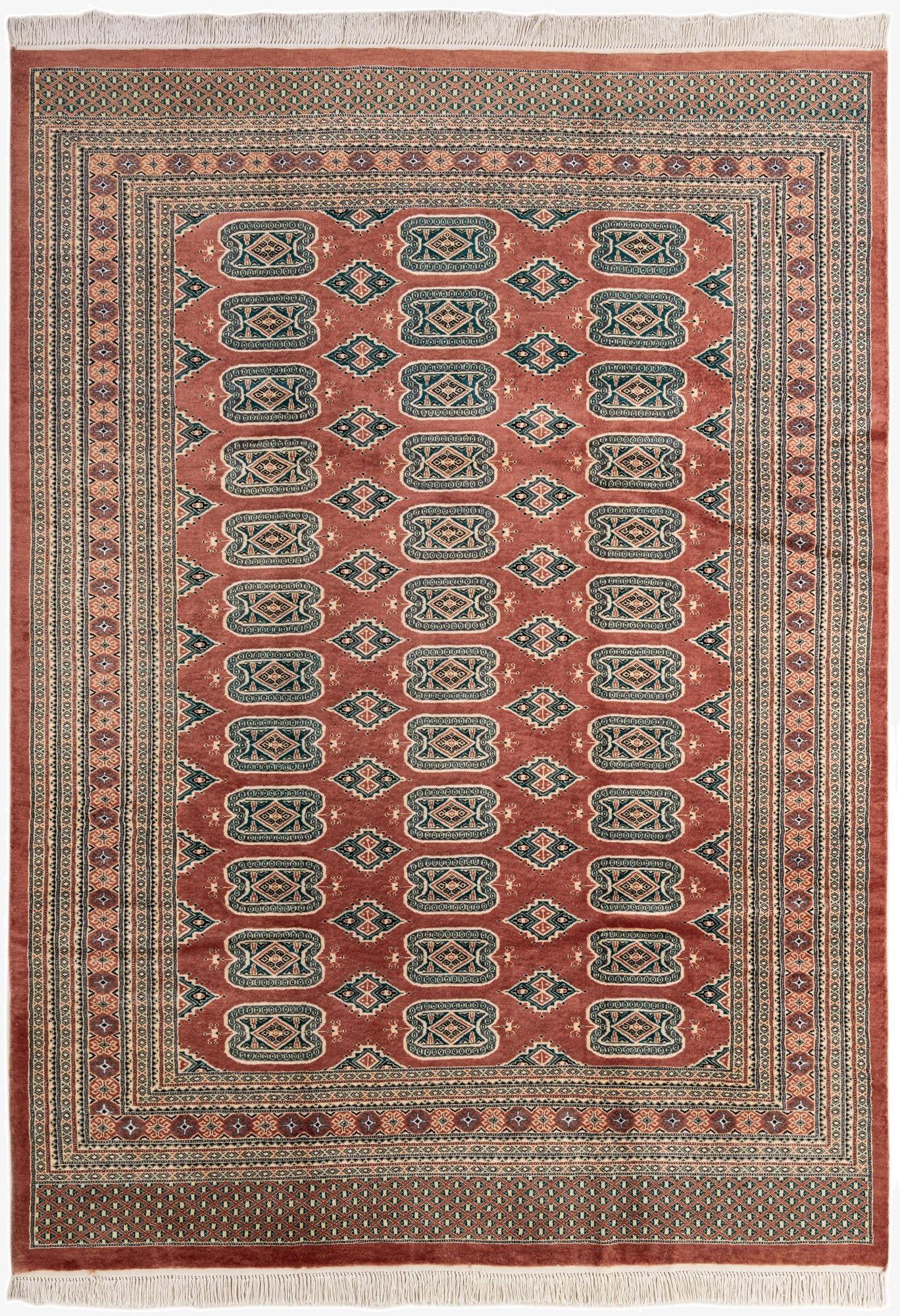  7' 1 x 10' 1  Hand Knotted Bokhara Oriental Rug