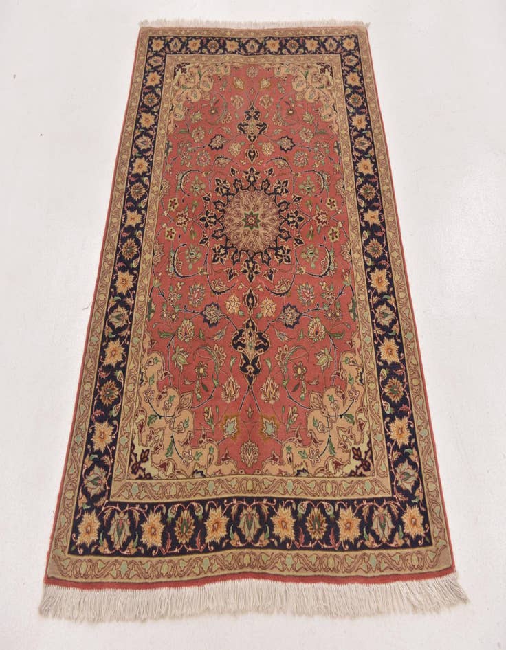 Detail image of  3' 5 x 5'  Hand Knotted Isfahan Persian Rug