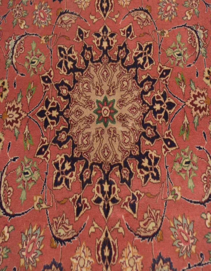 Detail image of  3' 5 x 5'  Hand Knotted Isfahan Persian Rug