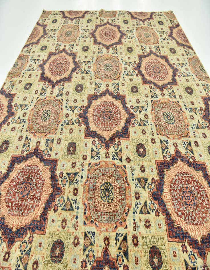 Detail image of  8' x 10' 3  Hand Knotted Mamluk Ziegler Rug