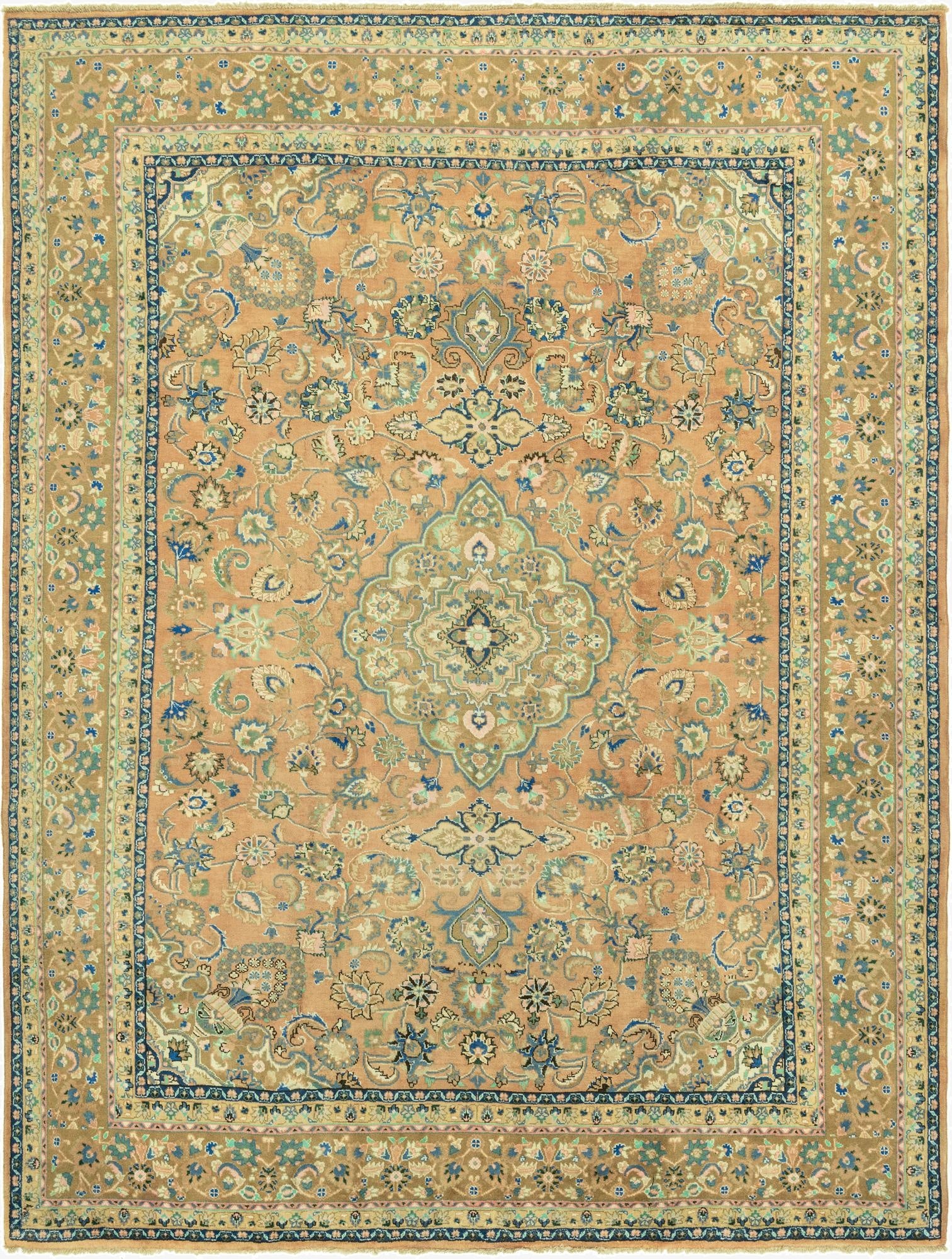  9' 10 x 12' 10  Hand Knotted Mashad Persian Wool Rug