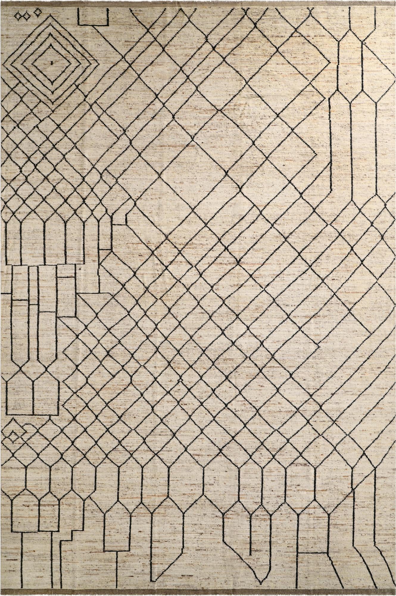  12' 9 x 19' 7  Hand Knotted Moroccan Wool Rug