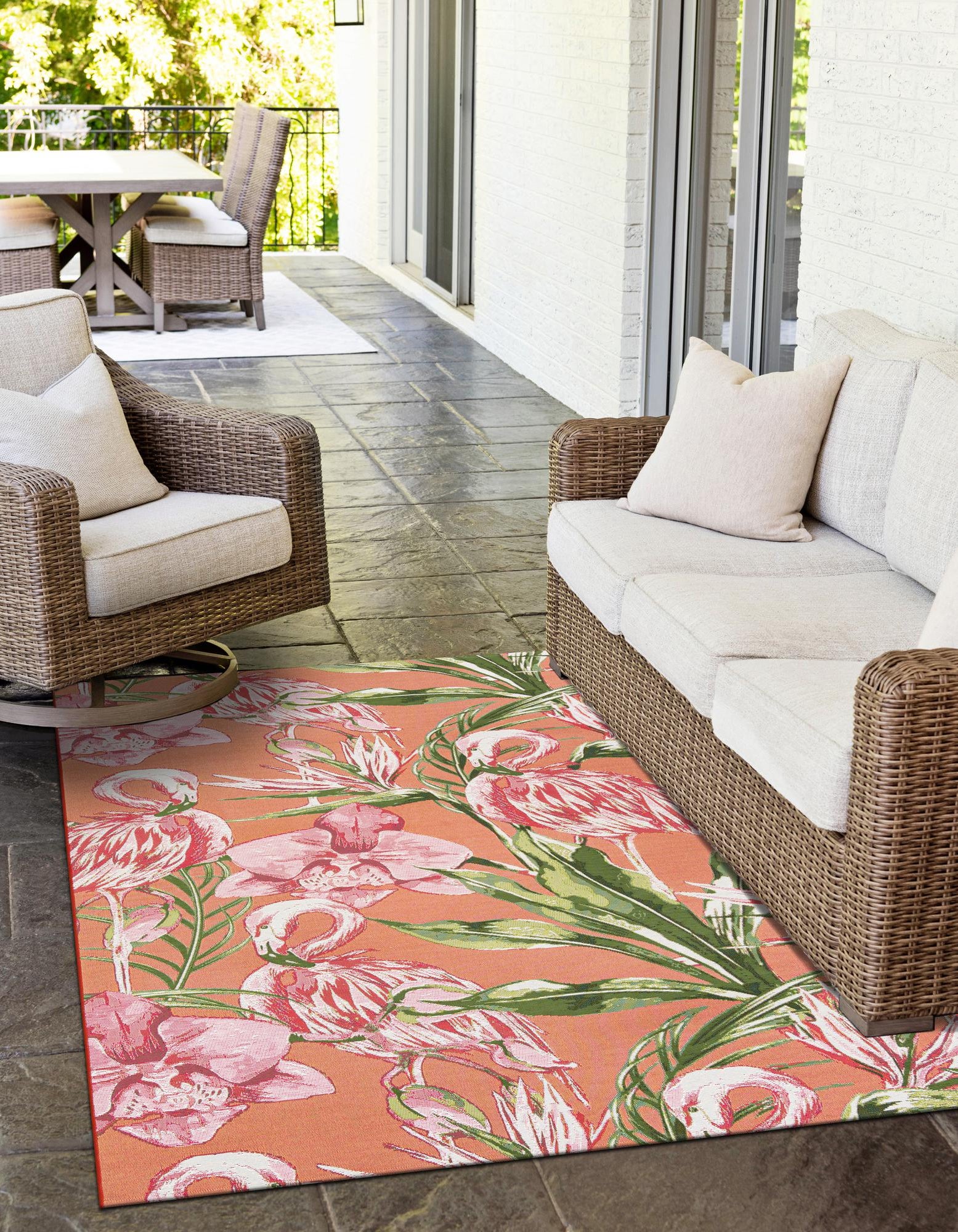 Coral 10' x 14' Botanical Indoor / Outdoor Rug | Rugs.com
