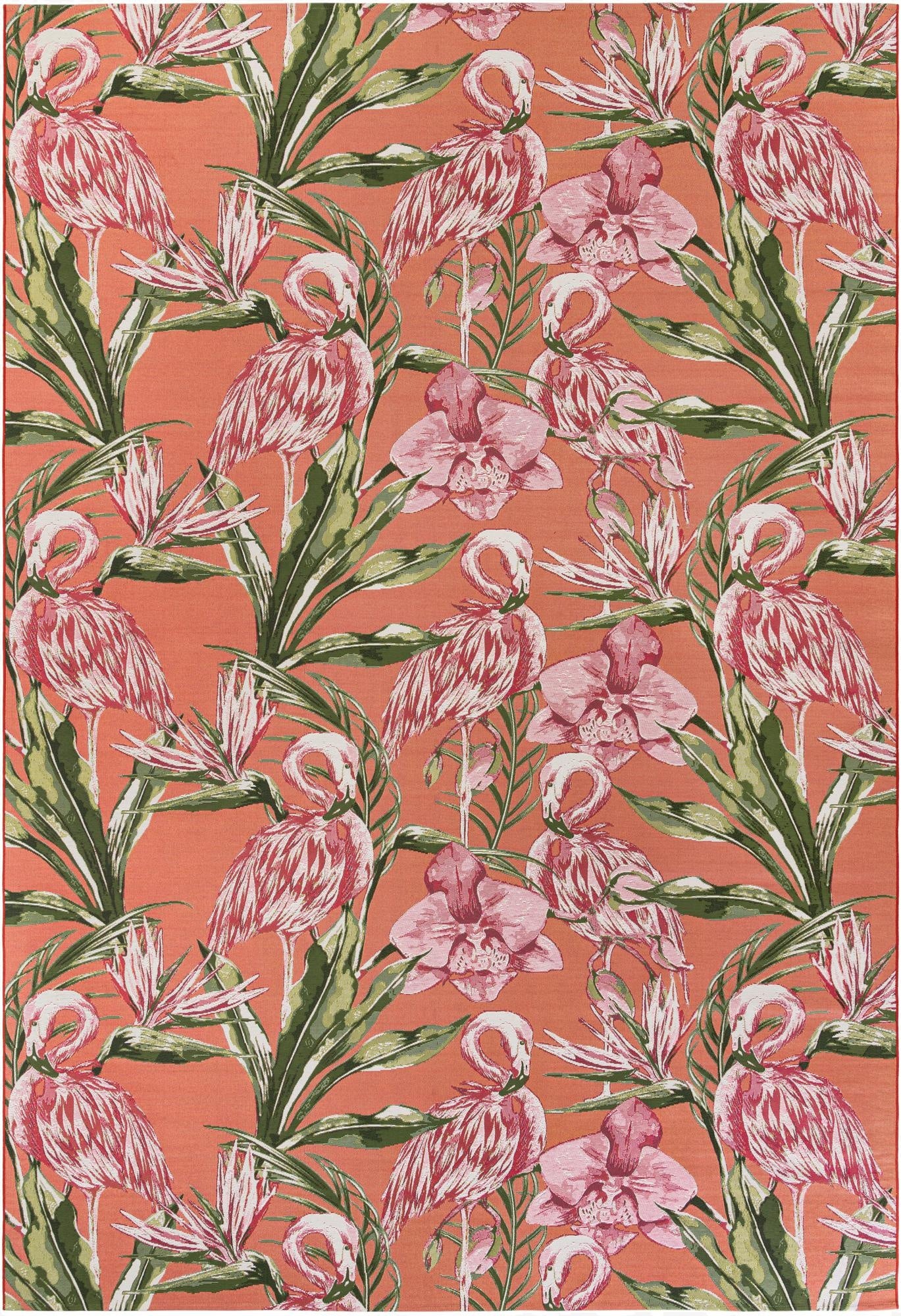  10' x 14'  Washable Botanical Indoor / Outdoor Rug