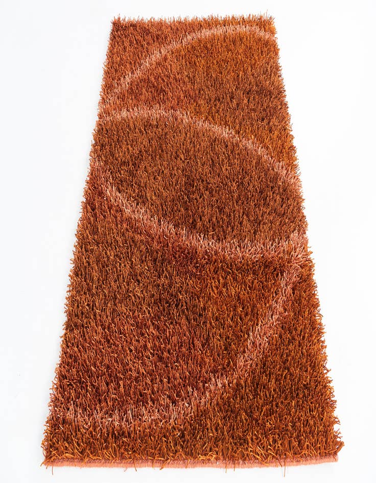 Detail image of  4' 2 x 5' 9  Hand Knotted Two-Tone Shag Rug