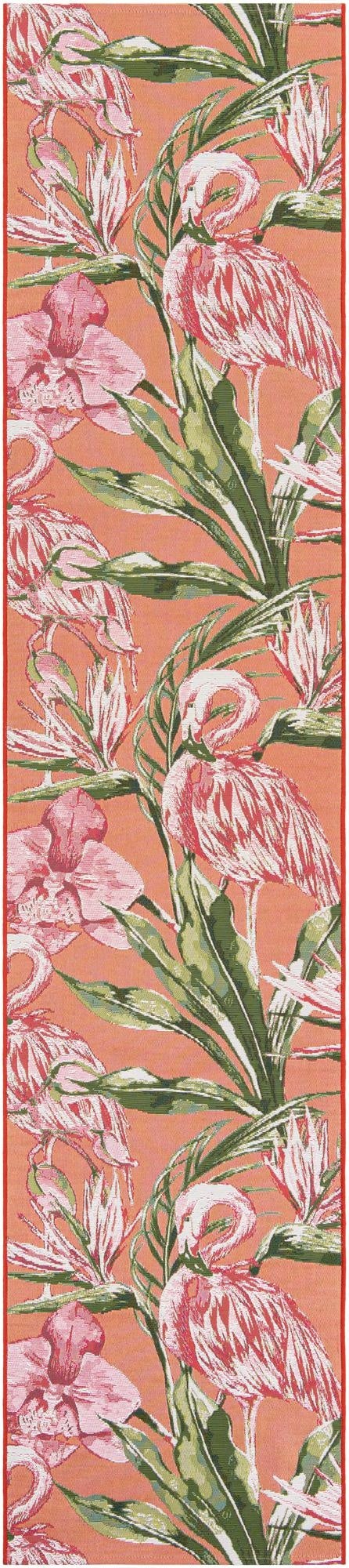  2' 7 x 12'  Washable Botanical Indoor / Outdoor Runner Rug