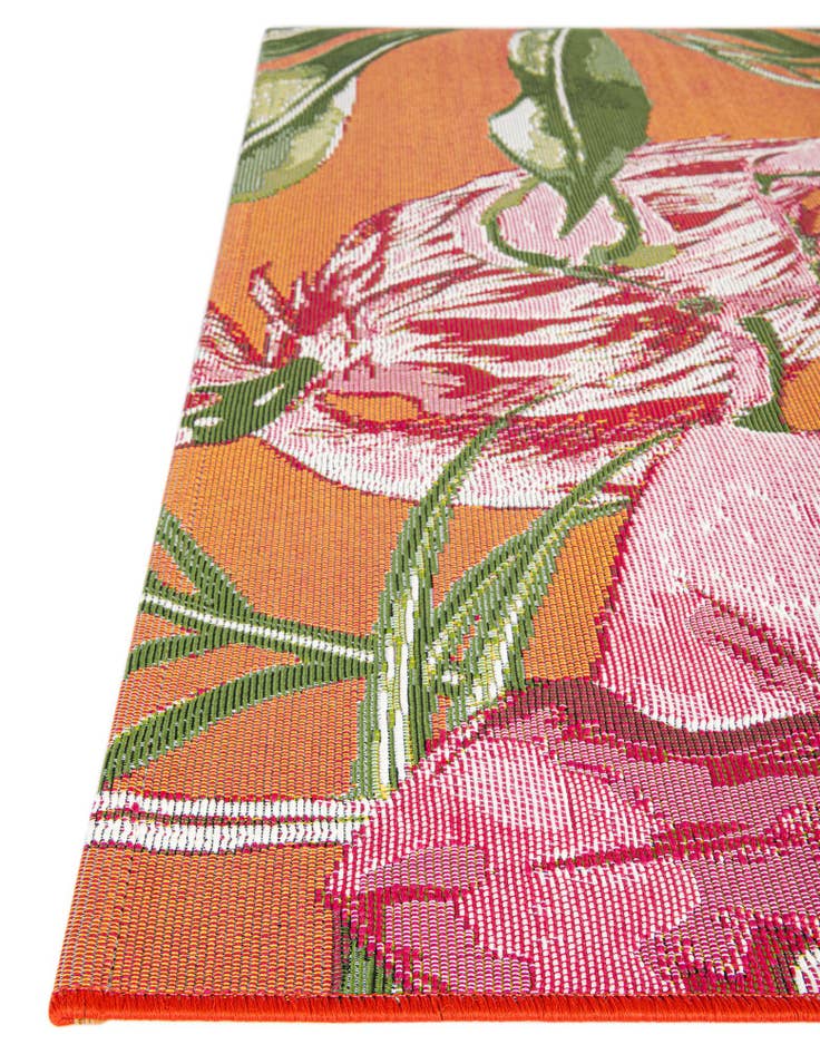 Detail image of  7' 10 x 7' 10  Washable Botanical Indoor / Outdoor Square Rug