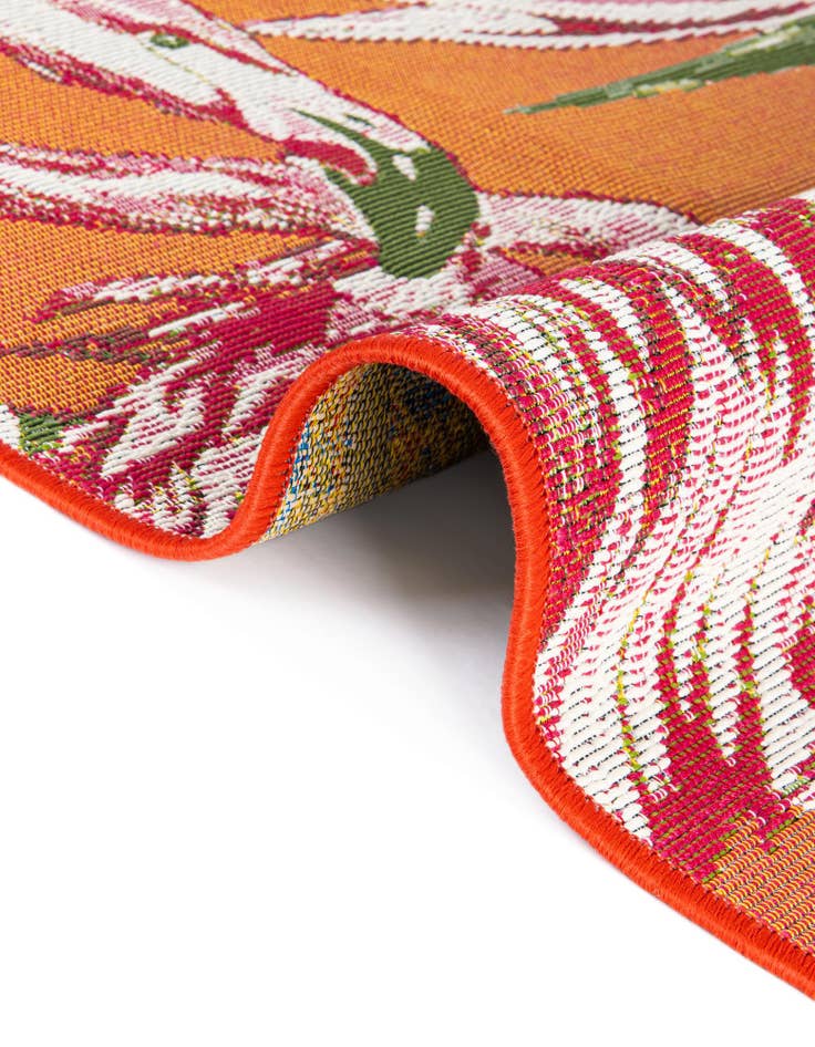 Detail image of  7' 10 x 7' 10  Washable Botanical Indoor / Outdoor Square Rug