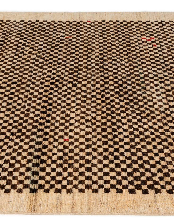 Detail image of  4' 11 x 6' 4  Hand Knotted Moroccan Wool Rug