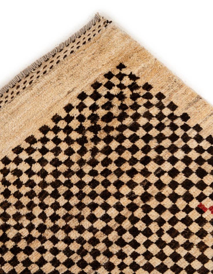 Detail image of  5' 8 x 8'  Hand Knotted Moroccan Wool Rug