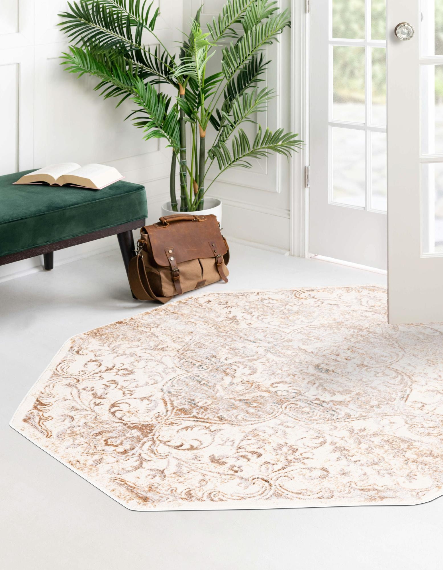 Cream 7' 10 x 7' 10 Highbury Octagon Rug | Rugs.com