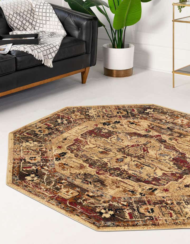 Cream 5' 3 x 5' 3 Saturn Octagon Rug | Rugs.com