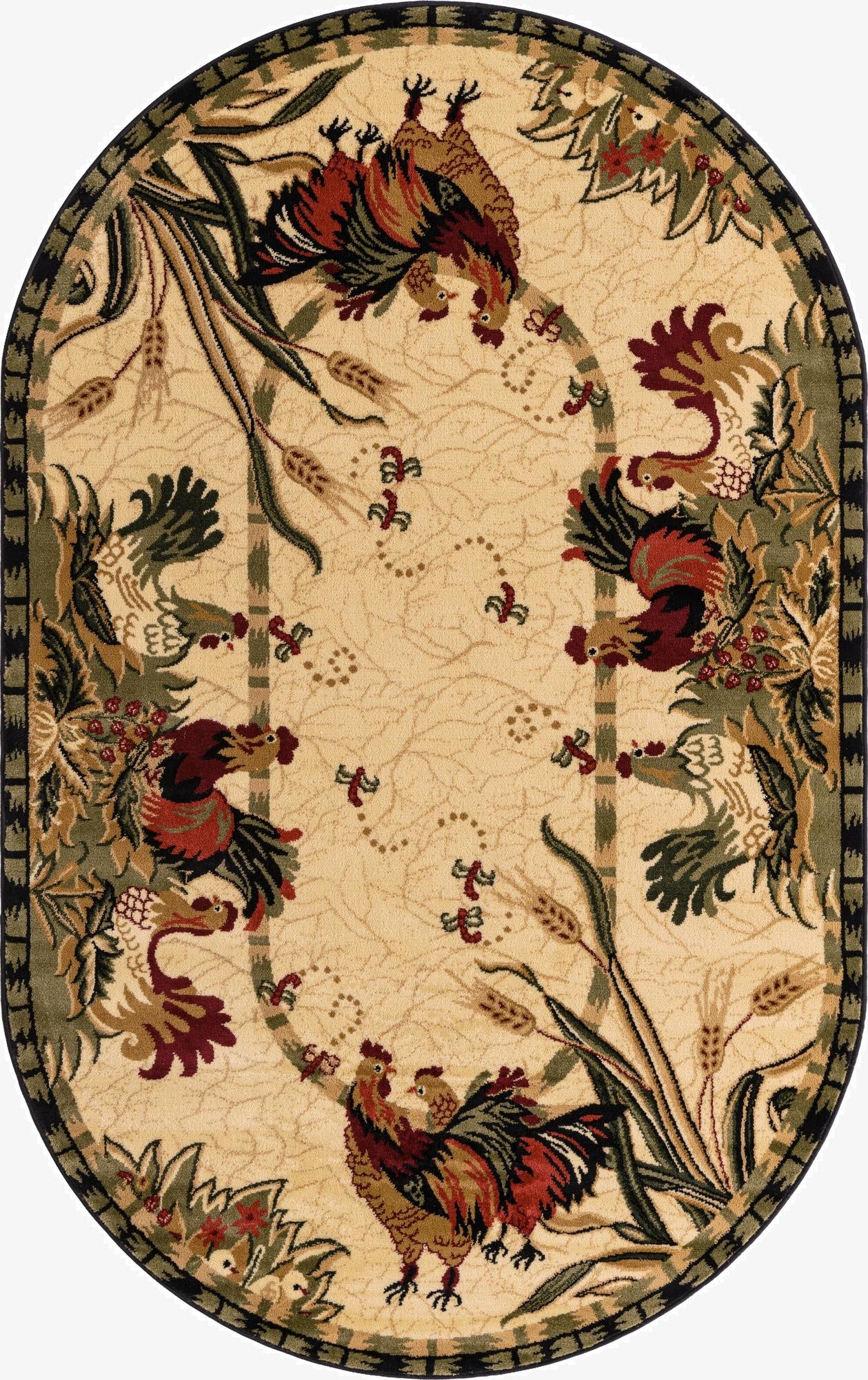  5' 3 x 8' Pastoral Oval Rug