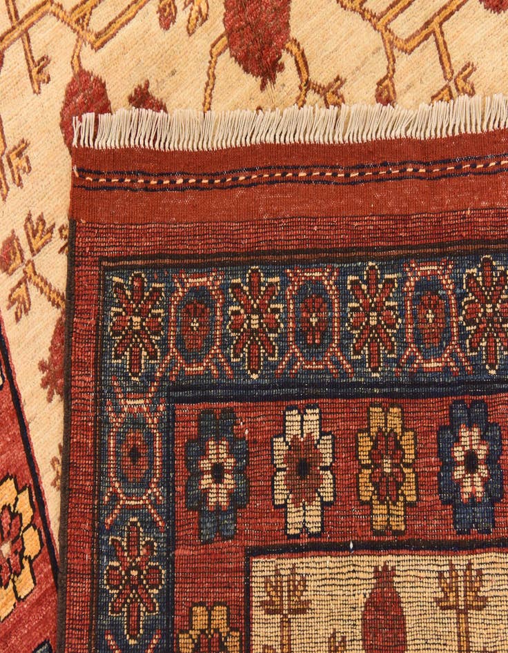 Detail image of 4' 1 x 6' 8 Hand Knotted Afghan Ersari Wool Rug