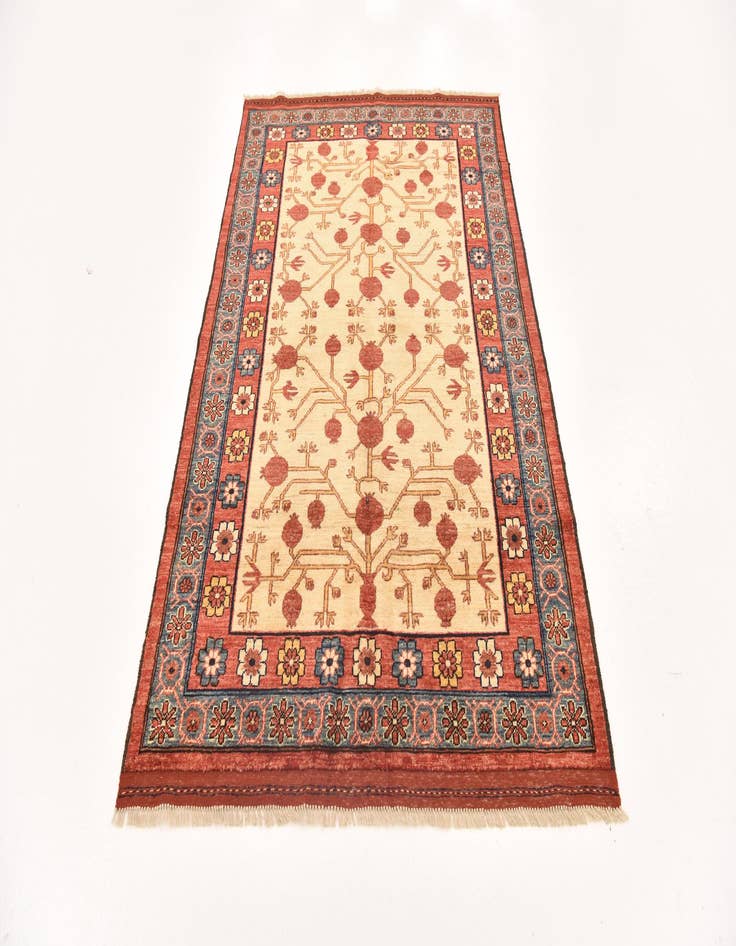 Detail image of 4' 1 x 6' 8 Hand Knotted Afghan Ersari Wool Rug