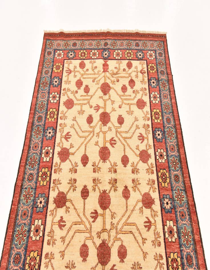 Detail image of 4' 1 x 6' 8 Hand Knotted Afghan Ersari Wool Rug