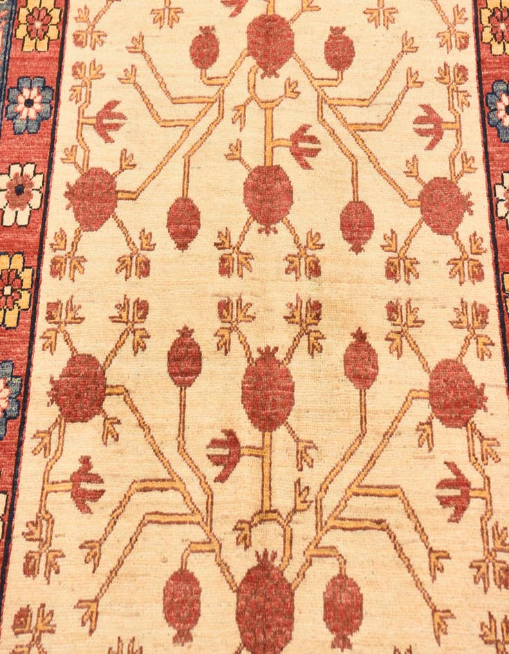 Detail image of 4' 1 x 6' 8 Hand Knotted Afghan Ersari Wool Rug