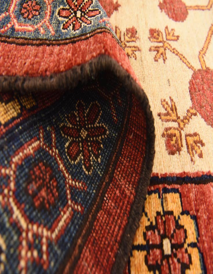 Detail image of 4' 1 x 6' 8 Hand Knotted Afghan Ersari Wool Rug