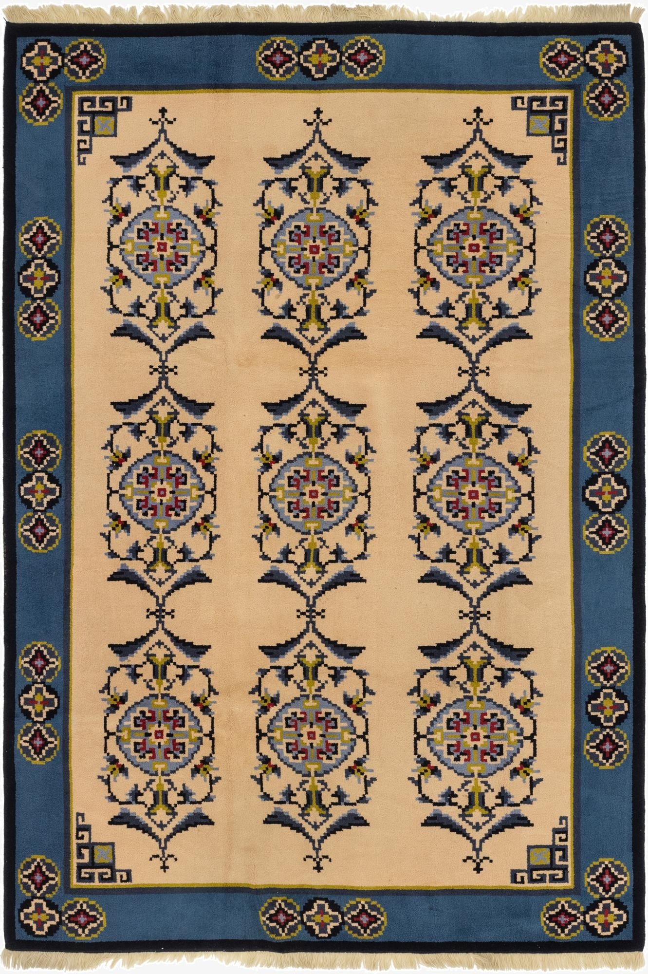  6' 10 x 10' 7  Hand Knotted Antique Finish Wool Rug