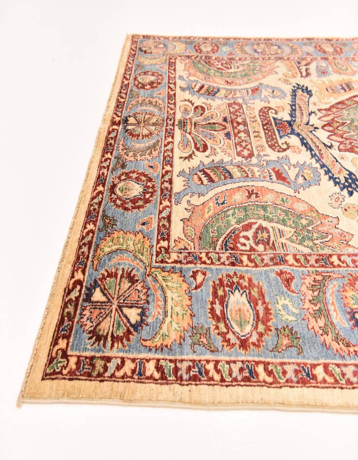 Detail image of  5' 7 x 8'  Hand Knotted Ariana Ziegler Rug