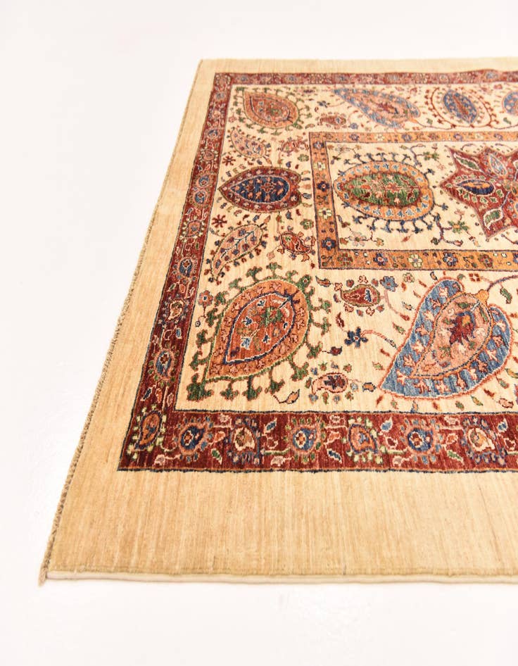 Detail image of  5' 3 x 6' 6  Hand Knotted Ariana Ziegler Rug