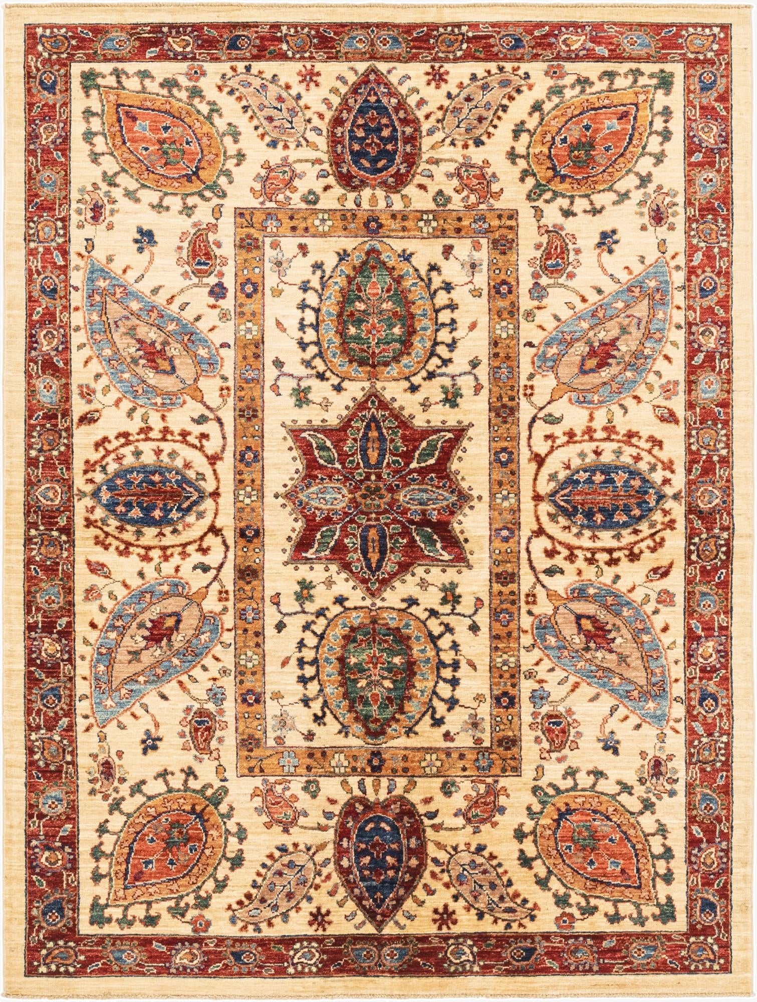  4' 11 x 6' 5  Hand Knotted Ariana Ziegler Rug