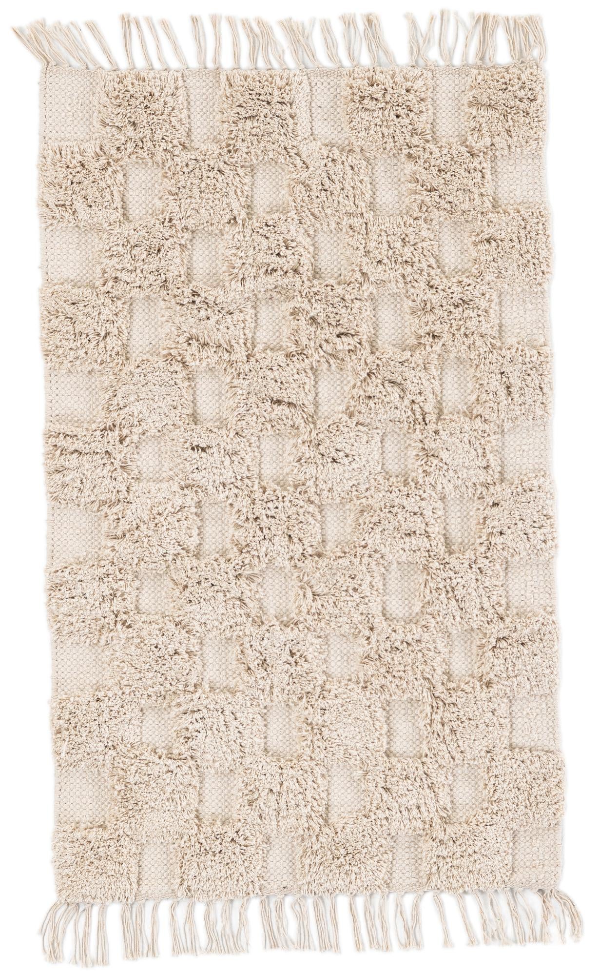 Cream 2' x 3' 2 Hand Woven Arizona Wool Rug | Rugs.com