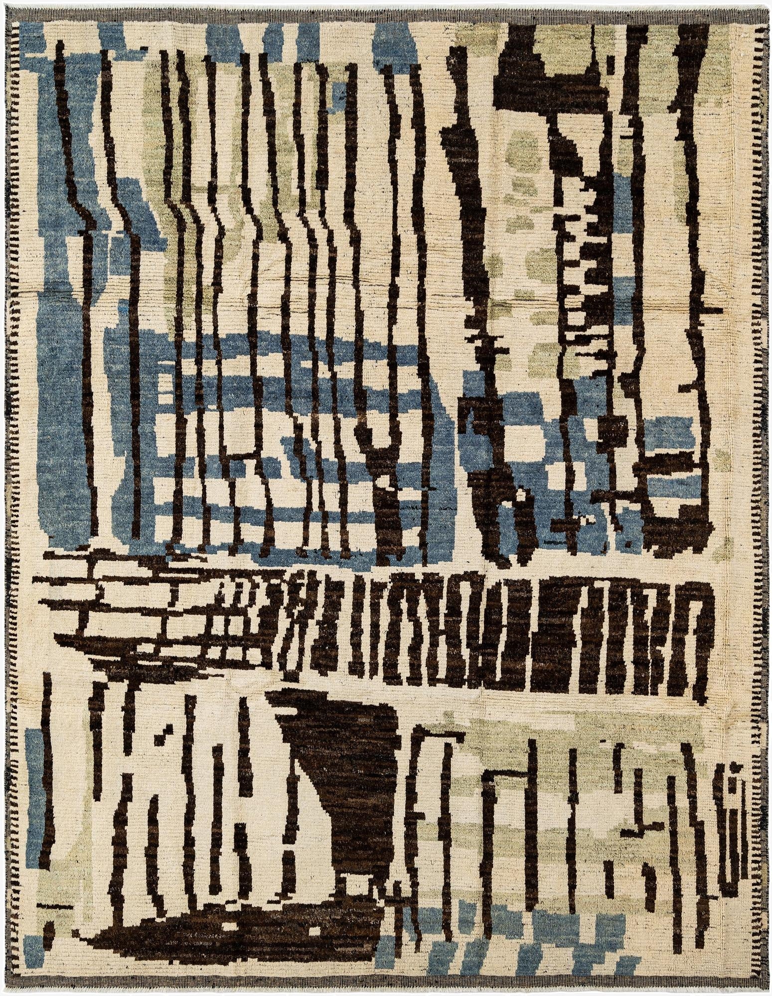  8' 1 x 10' 4  Hand Knotted Beni Marok Rug