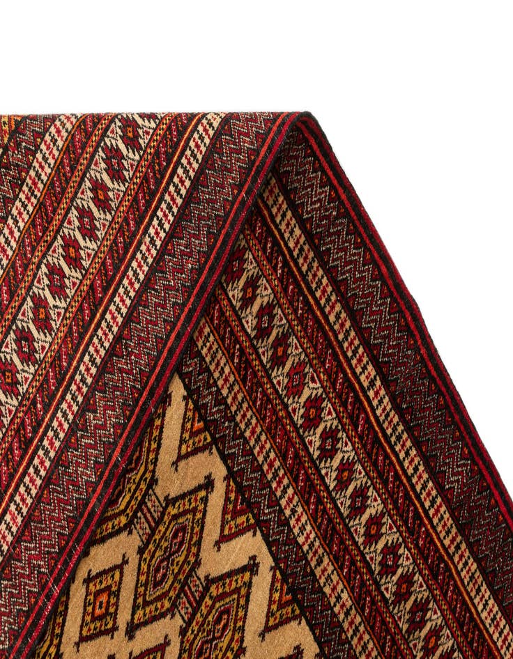 Detail image of  4' 3 x 6' 1  Hand Knotted Bokhara Wool Rug