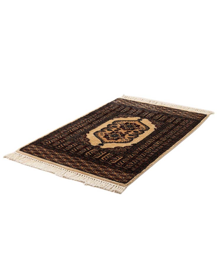 Detail image of  2' 6 x 4'  Hand Knotted Bokhara Oriental Wool Rug