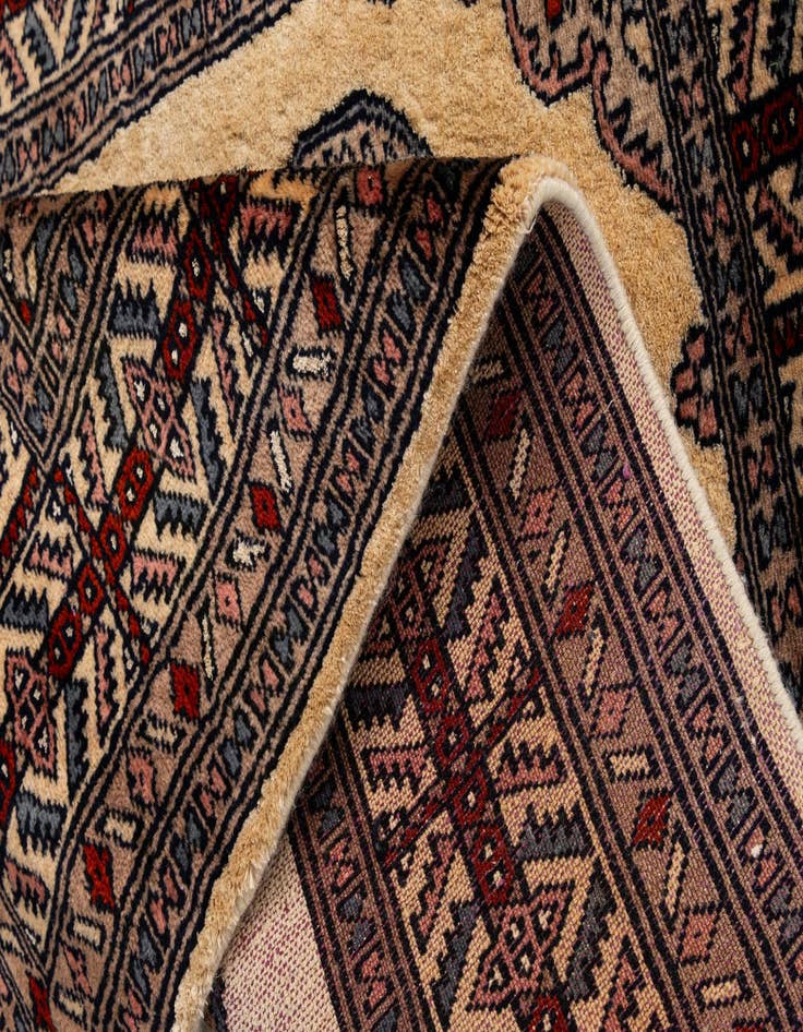 Detail image of  2' 6 x 4'  Hand Knotted Bokhara Oriental Wool Rug