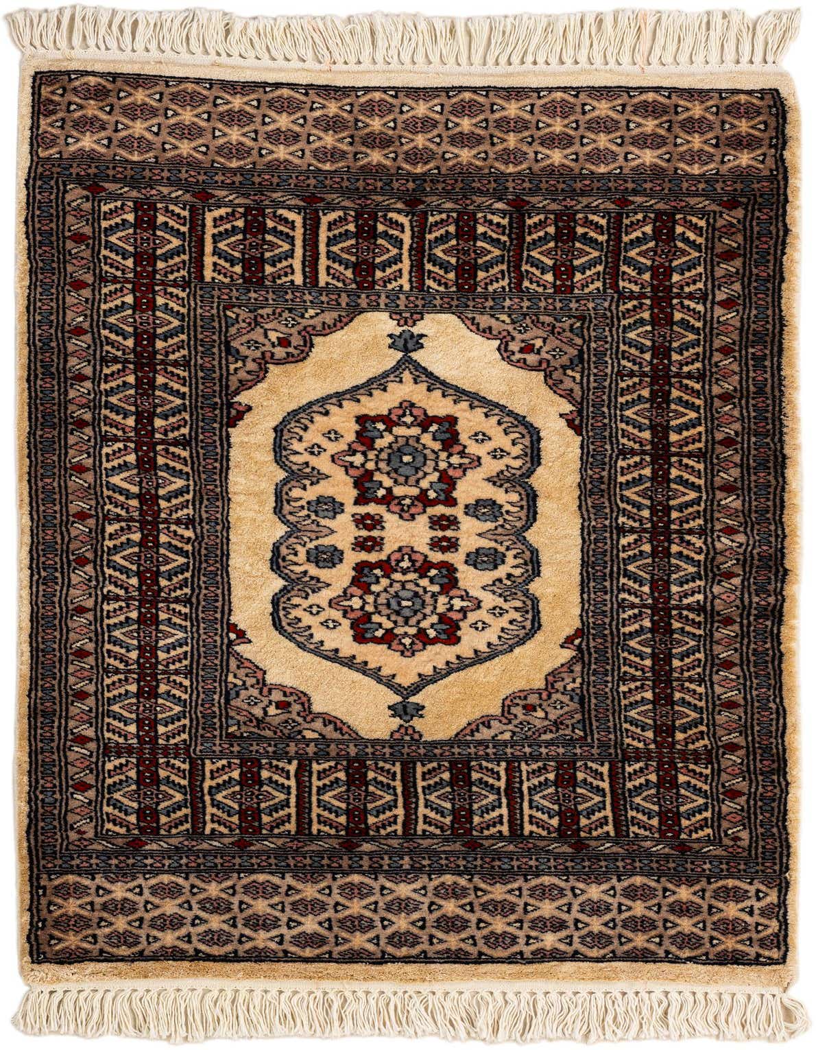 Primary image  2' 6 x 4'  Hand Knotted Bokhara Oriental Wool Rug