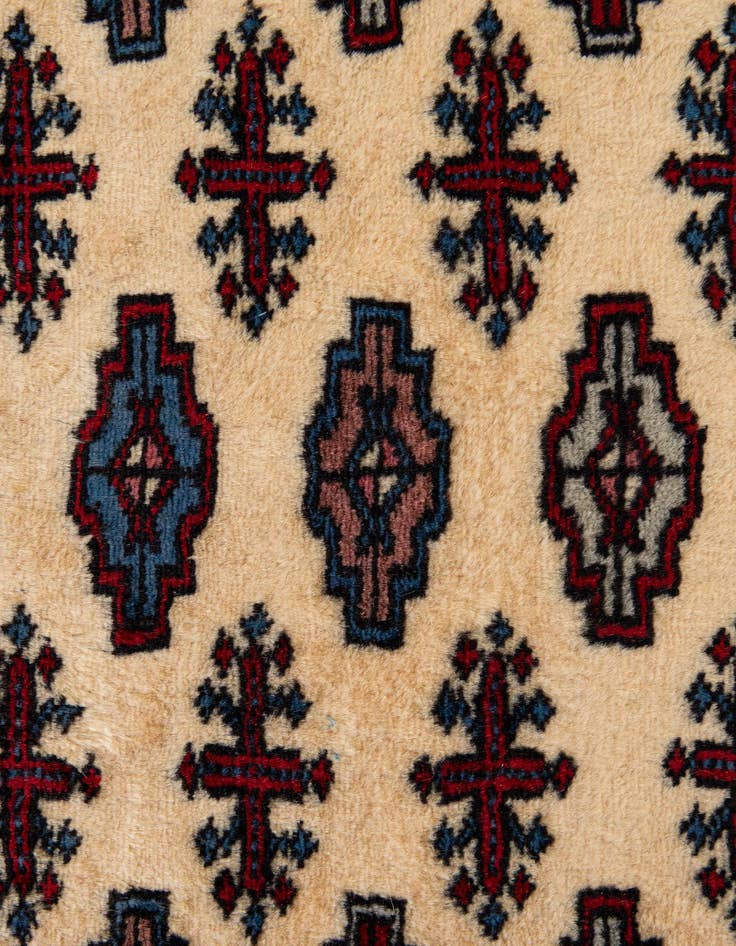 Detail image of  4' 3 x 6' 1  Hand Knotted Bokhara Oriental Wool Rug